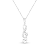 Thumbnail Image 2 of White Lab-Created Sapphire Treble Clef Necklace Sterling Silver 18"