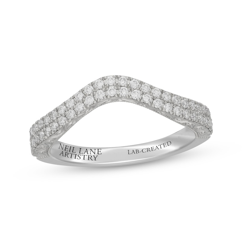 Main Image 1 of Neil Lane Artistry Heritage Lab-Grown Diamond Two-Row Contour Anniversary Ring 3/8 ct tw Platinum