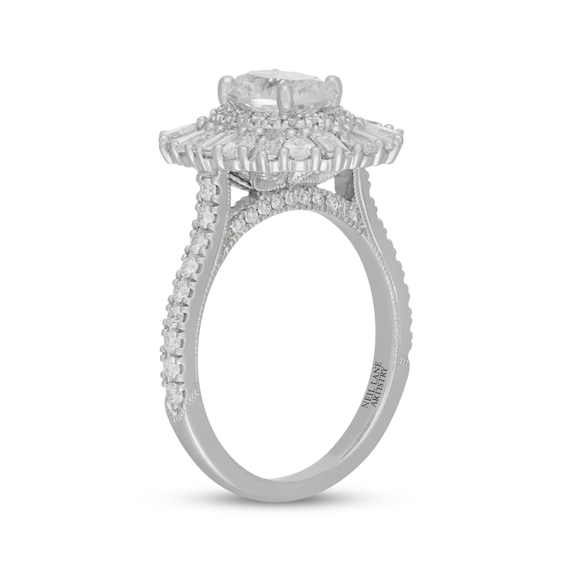 Main Image 2 of Neil Lane Artistry Oval-Cut Lab-Grown Diamond Double Halo Engagement Ring 2-1/2 ct tw 14K White Gold