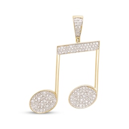 Men's Diamond Musical Notes Charm 1/5 ct tw 10K Yellow Gold