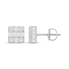 Thumbnail Image 1 of KAY Lab-Grown Diamonds Men's Multi-Stone Square Stud Earrings 2 ct tw Sterling Silver