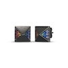 Thumbnail Image 1 of Men's Multicolor Lab-Created Gemstone Pyramid Stud Earrings Matte Gunmetal-Plated Sterling Silver