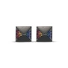 Thumbnail Image 2 of Men's Multicolor Lab-Created Gemstone Pyramid Stud Earrings Matte Gunmetal-Plated Sterling Silver
