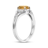 Thumbnail Image 2 of Oval-Cut Citrine & White Lab-Created Sapphire Ring Sterling Silver