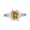 Thumbnail Image 3 of Oval-Cut Citrine & White Lab-Created Sapphire Ring Sterling Silver