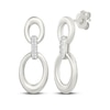 Thumbnail Image 1 of Diamond Double Oval Doorknocker Drop Earrings 1/15 ct tw Sterling Silver