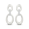 Thumbnail Image 2 of Diamond Double Oval Doorknocker Drop Earrings 1/15 ct tw Sterling Silver