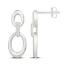 Thumbnail Image 3 of Diamond Double Oval Doorknocker Drop Earrings 1/15 ct tw Sterling Silver