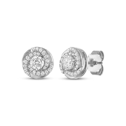 KAY Lab-Grown Diamonds Swirl Halo Stud Earrings 1/2 ct tw Sterling Silver