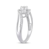 Thumbnail Image 2 of White Lab-Created Sapphire Three-Stone Ring Sterling Silver