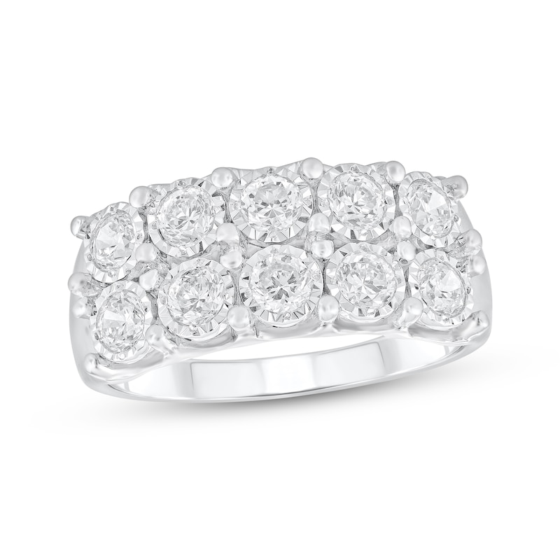 Main Image 1 of Adore Diamond Two-Row Anniversary Ring 1 ct tw 10K White Gold