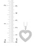 Thumbnail Image 3 of Baguette & Round-Cut Diamond Three-Row Heart Outline Necklace 1/2 ct tw 10K White Gold 18"