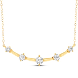 Milestones Lab-Grown Diamond Station Necklace 1-1/2 ct tw 10K Yellow Gold 18"