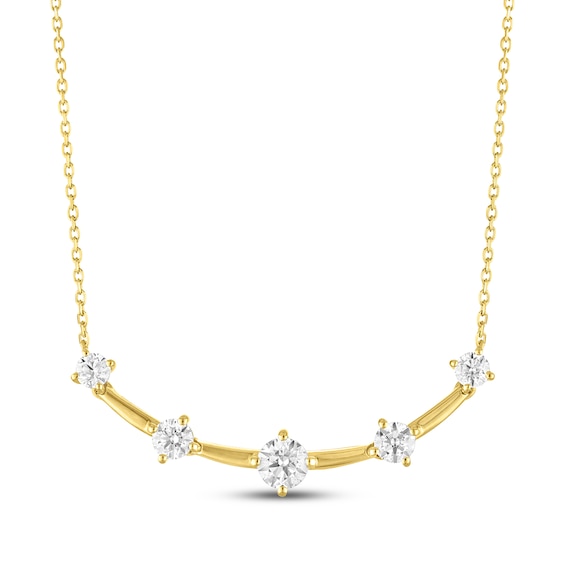 Milestones Lab-Grown Diamond Station Necklace 1-1/2 ct tw 10K Yellow Gold 18"