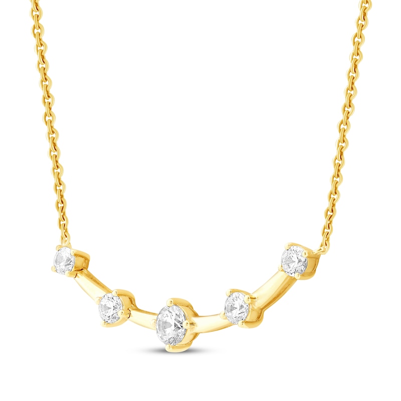Main Image 2 of Milestones Lab-Grown Diamond Station Necklace 1-1/2 ct tw 10K Yellow Gold 18"