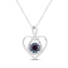 Thumbnail Image 1 of Lab-Created Alexandrite & White Lab-Created Sapphire Infinity Twist Heart Necklace Sterling Silver 18"