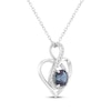 Thumbnail Image 2 of Lab-Created Alexandrite & White Lab-Created Sapphire Infinity Twist Heart Necklace Sterling Silver 18"