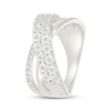 Thumbnail Image 2 of Diamond Multi-Row Crossover Fashion Ring 1/5 ct tw Sterling Silver