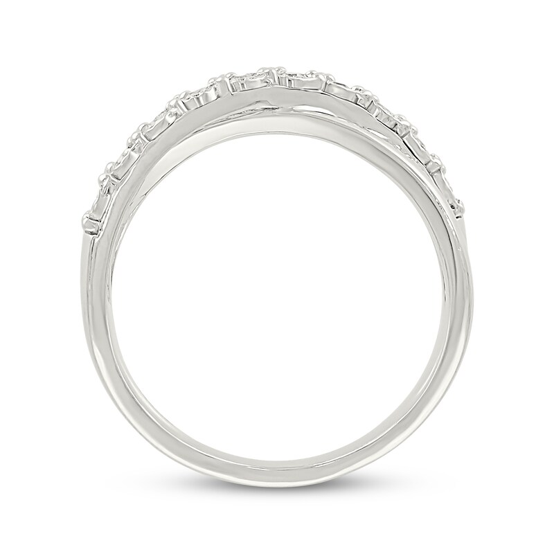 Main Image 3 of Diamond Multi-Row Crossover Fashion Ring 1/5 ct tw Sterling Silver