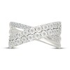 Thumbnail Image 4 of Diamond Multi-Row Crossover Fashion Ring 1/5 ct tw Sterling Silver