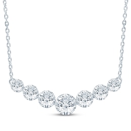 KAY Lab-Grown Diamonds Seamless Graduated Smile Necklace 1-1/2 ct tw 14K White Gold 18"