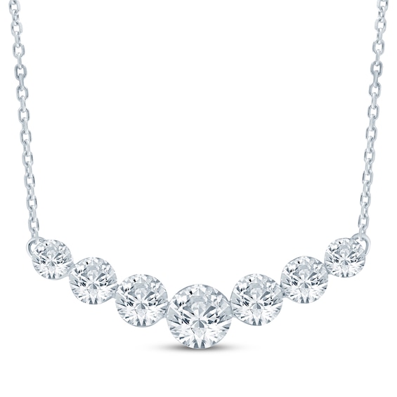 KAY Lab-Grown Diamonds Seamless Graduated Smile Necklace 1-1/2 ct tw 14K White Gold 18"