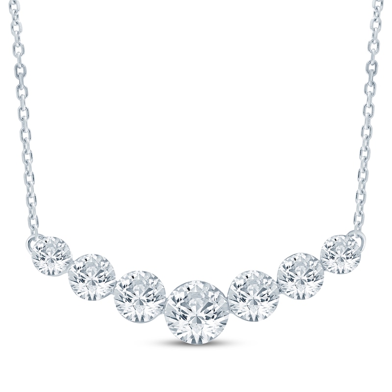 Main Image 1 of KAY Lab-Grown Diamonds Seamless Graduated Smile Necklace 1-1/2 ct tw 14K White Gold 18"