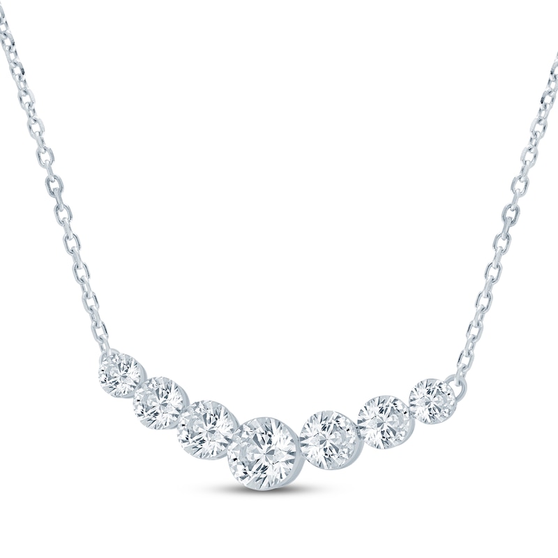 Main Image 2 of KAY Lab-Grown Diamonds Seamless Graduated Smile Necklace 1-1/2 ct tw 14K White Gold 18"
