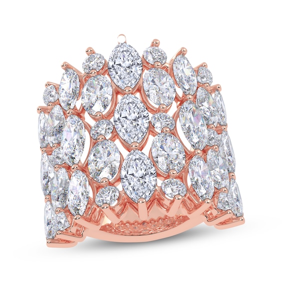 KAY Lab-Grown Diamonds Marquise, Oval & Round-Cut Stacked Fashion Ring 10 ct tw 14K Rose Gold