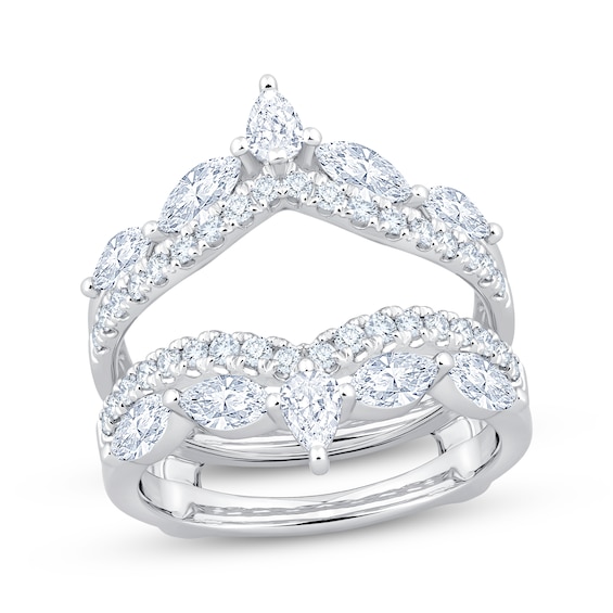 Adore Lab-Grown Diamonds Marquise, Pear & Round-Cut Enhancer Ring 1-1/3 ct tw 14K White Gold