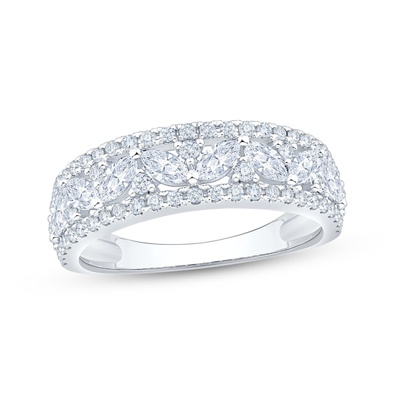 Adore Lab-Grown Diamonds Marquise & Round-Cut Anniversary Ring 1 ct tw 14K White Gold