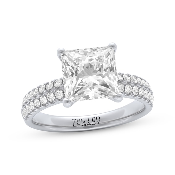 THE LEO Legacy Lab-Grown Diamond Certified Princess-Cut Engagement Ring 2-1/3 ct tw 14K White Gold