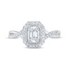 Thumbnail Image 3 of Baguette & Round-Cut Multi-Diamond Center Engagement Ring 1/3 ct tw 14K White Gold