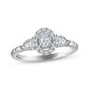 Thumbnail Image 1 of Memories Moments Magic Oval-Cut & Pear-Shaped Three-Stone Diamond Engagement Ring 1/3 ct tw 14K White Gold