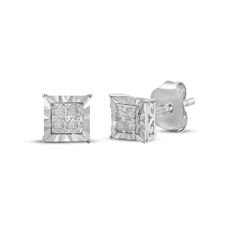 Diamond Quad Square Stud Earrings 1/10 ct tw Sterling Silver | Kay Outlet