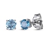 Thumbnail Image 1 of Round-Cut Swiss Blue Topaz & White Lab-Created Sapphire Stud & Hoop Earrings Gift Set Sterling Silver