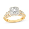 Thumbnail Image 1 of Adore Multi-Diamond Center Cushion Frame Engagement Ring 1 ct tw 10K Yellow Gold