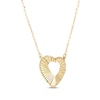 Thumbnail Image 2 of Diamond-Cut Heart Cutout Necklace 10K Yellow Gold 18.5"