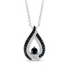 Thumbnail Image 1 of Black & White Diamond Teardrop Necklace 1/3 ct tw 10K White Gold 18&quot;