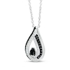 Thumbnail Image 2 of Black & White Diamond Teardrop Necklace 1/3 ct tw 10K White Gold 18&quot;