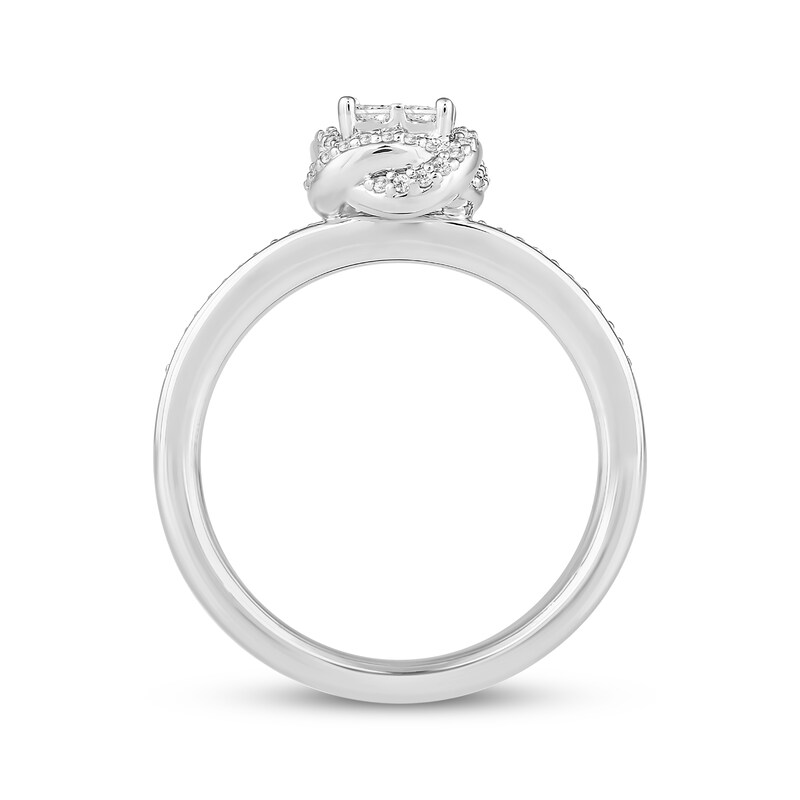 Main Image 3 of Hallmark Diamonds One Love Framed Quad Ring 1/3 ct tw Sterling SIlver