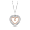 Thumbnail Image 1 of Hallmark Diamonds Heart Necklace 1/2 ct tw Sterling Silver & 10K Rose Gold 18"
