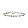 Thumbnail Image 1 of Peridot & White Lab-Created Sapphire Infinity Link Bracelet Sterling Silver 7.25"