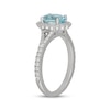 Thumbnail Image 5 of Neil Lane Oval-Cut Aquamarine & Diamond Halo Engagement Ring 1/2 ct tw 14K White Gold