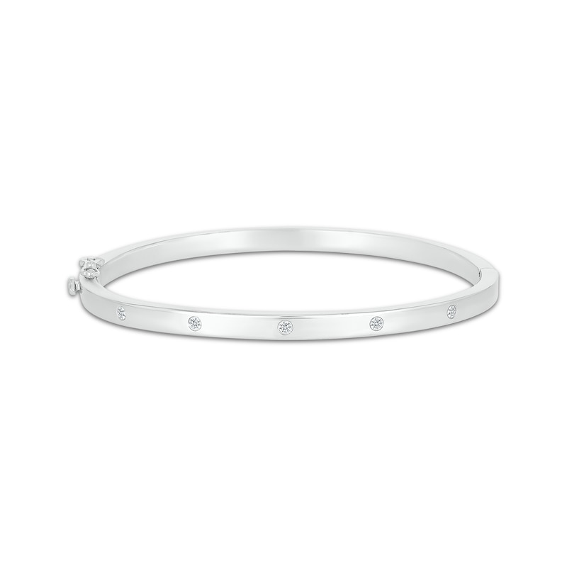 Main Image 1 of Diamond Five-Stone Bangle Bracelet 1/6 ct tw Sterling Silver