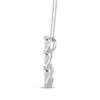 Thumbnail Image 2 of Multi-Diamond Swirl Necklace 1/5 ct tw Sterling Silver 18"