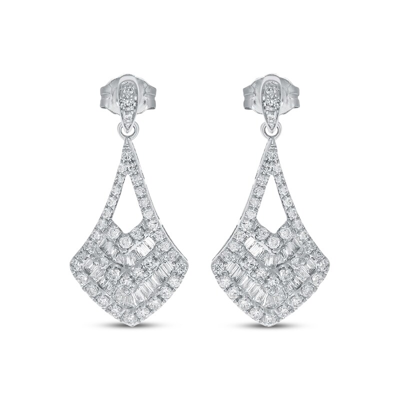 Main Image 2 of Multi-Diamond Drop Earrings 5/8 ct tw 14K White Gold