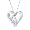 Thumbnail Image 2 of Diamond Looping Heart Necklace 1/10 ct tw Sterling Silver 18"