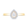 Thumbnail Image 3 of Diamond Teardrop Halo Promise Ring 1/6 ct tw 10K Yellow Gold