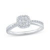 Thumbnail Image 1 of Multi-Diamond Cushion Halo Promise Ring 1/5 ct tw 10K White Gold